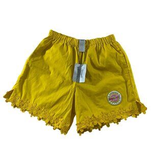 NWT Savage X Fenty Women's Yellow Floral Trim High Waist Shorts - XXS